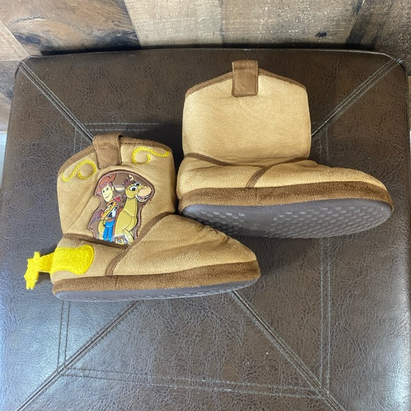 Disney Pixar Toy Story Woody Cowboy Plush Boot Slippers Costume Fun 9-10 Boys - Picture 6 of 15